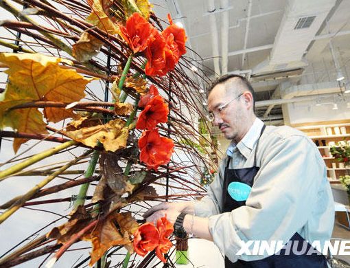 圣誕將至大型花藝流行