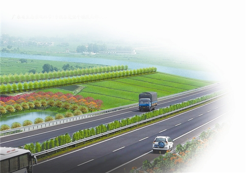 東莞 綠化 廣深高速公路 鳳凰木 生態(tài)景觀帶 中國風(fēng)景園林網(wǎng)